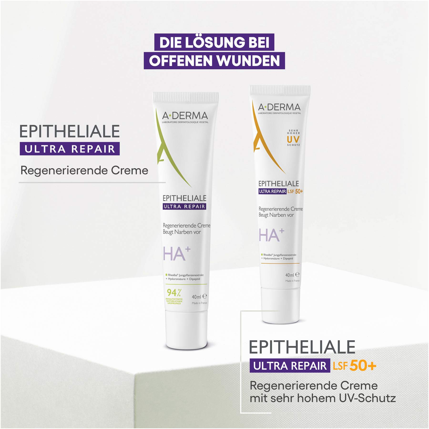 A-Derma Epitheliale Ultra Repair Creme Lsf50+ 40 ml
