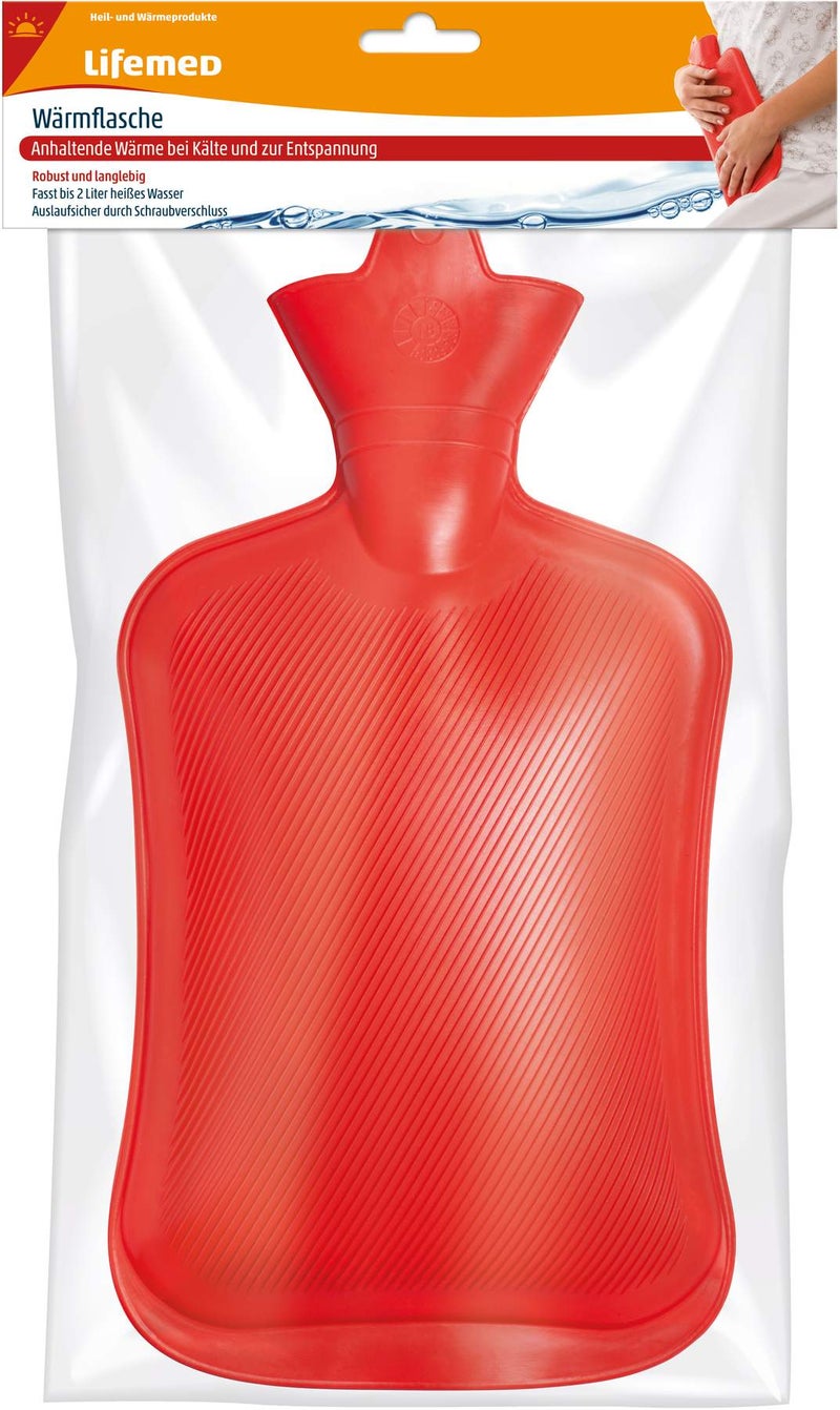 Wärmflasche 2 Liter, rot, 1 Stück
