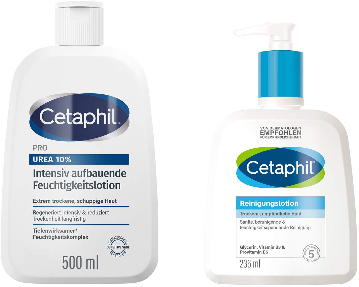 Cetaphil Pro Urea 10 % Lotion 500 ml + gratis Cetaphil Reinigungslotion 236 ml