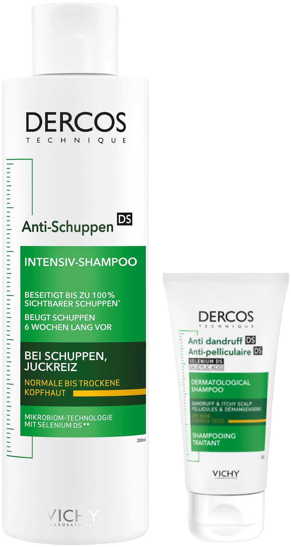 Vichy Dercos Anti-Schuppen Shampoo trockene Kopfhaut 200 ml + gratis 50 ml