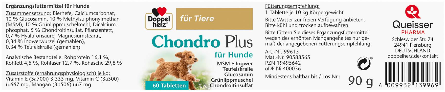 Doppelherz Für Tiere Chondro Plus Für Hunde 60 Tabletten