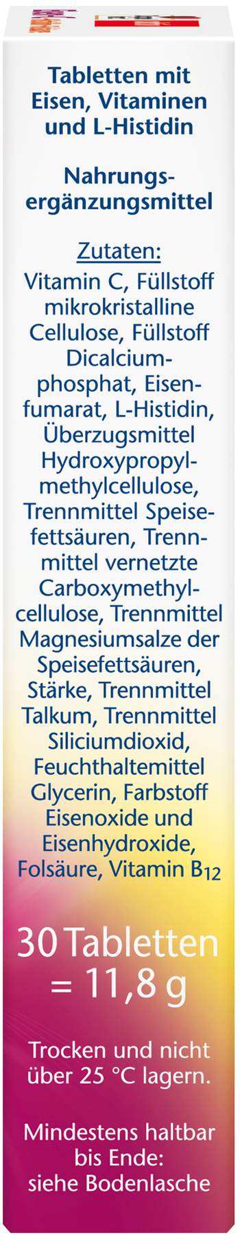 Doppelherz Aktiv Eisen + Vitaminc + L-Histidin 30 Tabletten