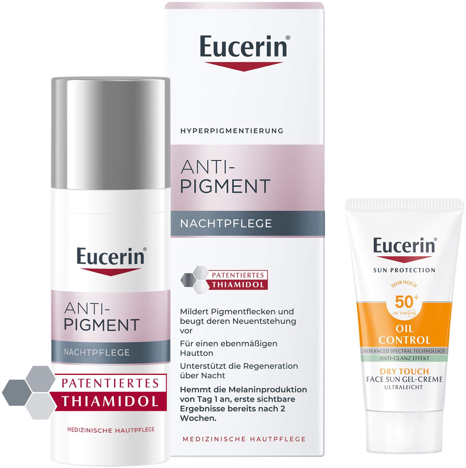 Eucerin Anti-Pigment Nachtpflege 50 ml Creme + gratis Sun Gel-Creme Oil Control 20 ml