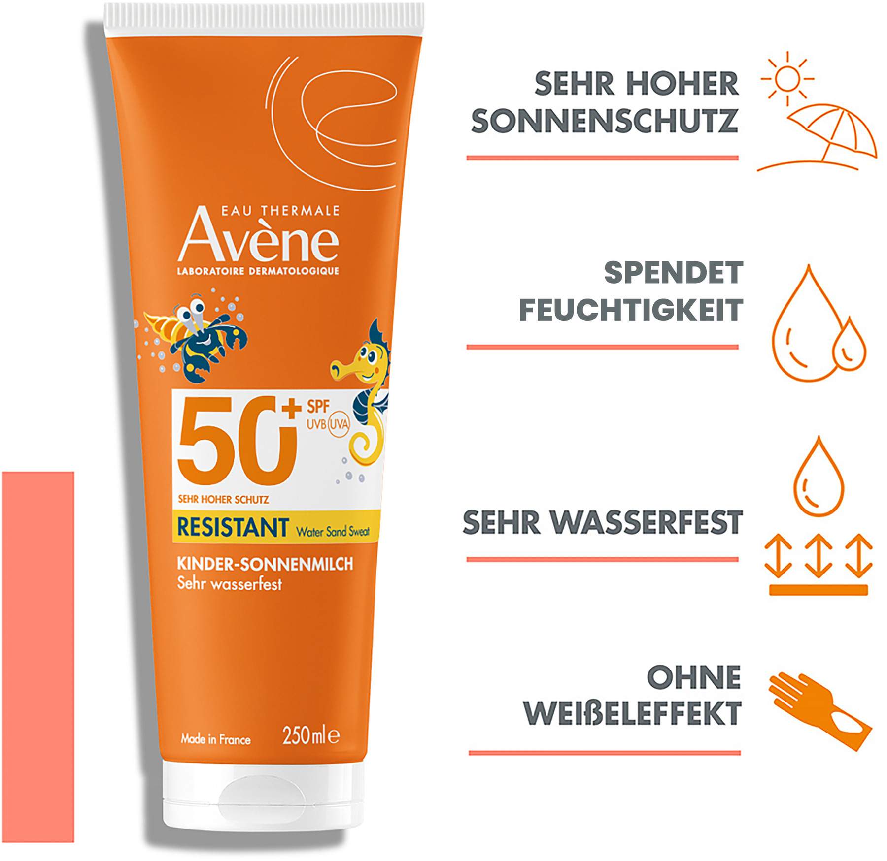 Avene Sunsitive Kinder Sonnenmilch SPF 50+ 250 ml Milch