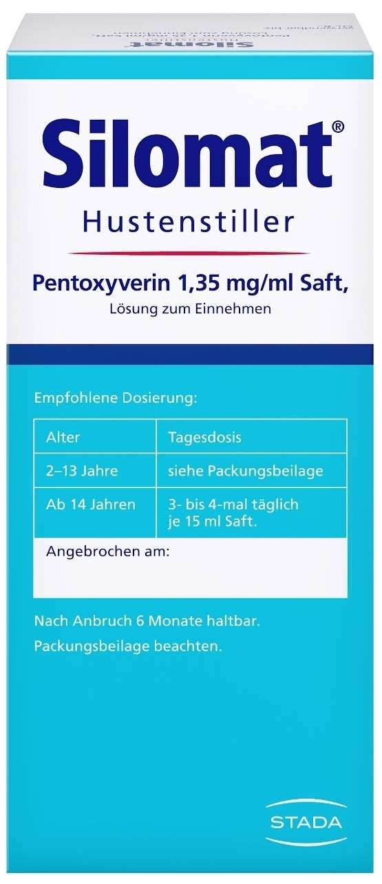 Silomat Hustenstiller Pentoxyverin 1,35 mg je ml Saft 100 ml