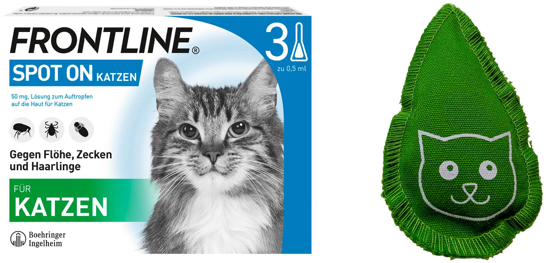 Frontline Spot on Katze 3 Pipetten + gratis Frontline Baldriankissen für Katzen