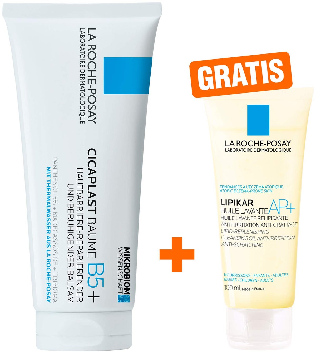 La Roche Posay Cicaplast Baume B5+ 100 ml Creme + gratis La Roche Posay Lipikar Dusch-und Badeöl AP+ 100 ml
