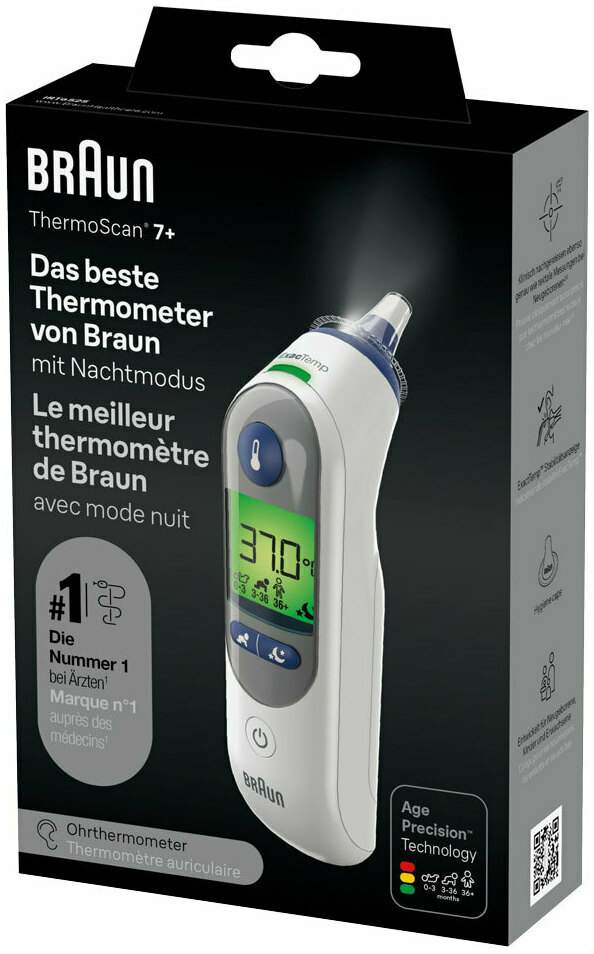 Braun Thermoscan 7+ Infrarot Ohrthermometer 1 Stück