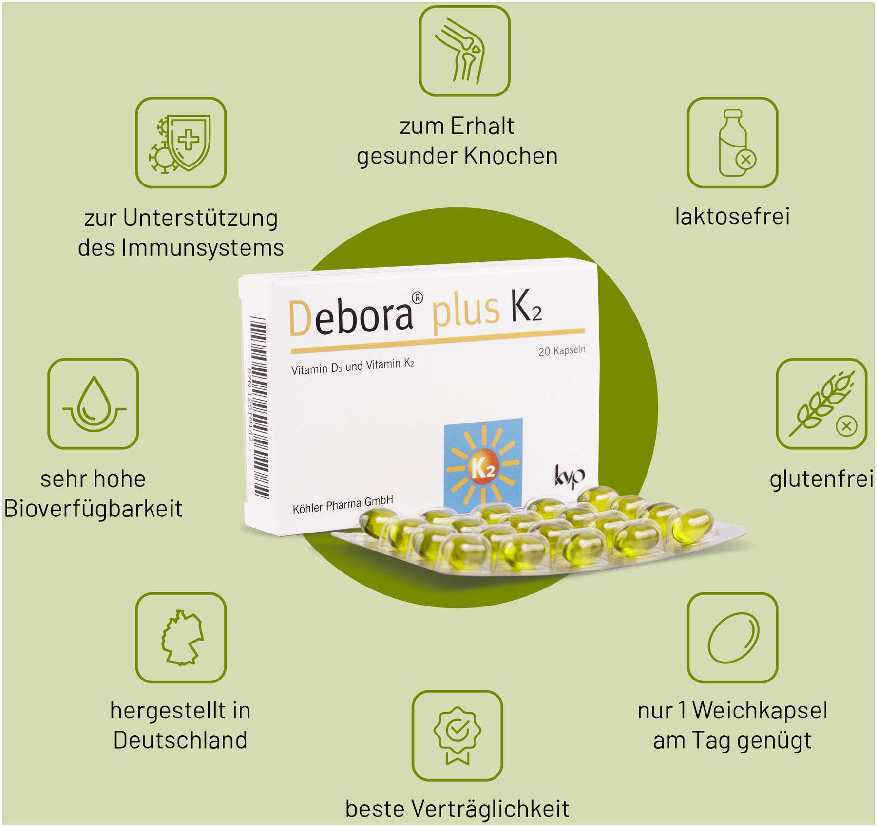 Debora Plus K2 20 Kapseln