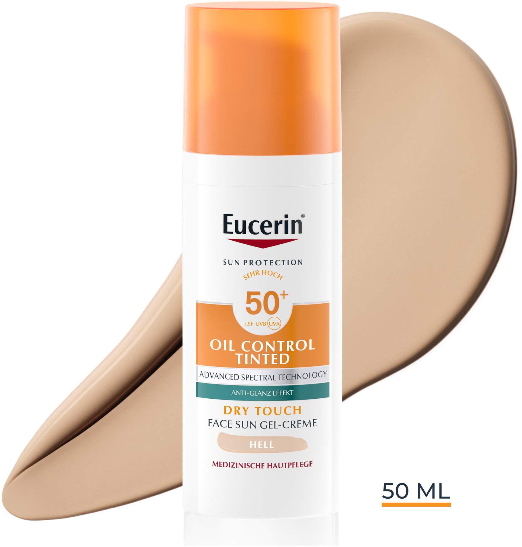 Eucerin Sun Oil Control Face Fluid Getönt (Mittel) LSF 50+ 50 ml