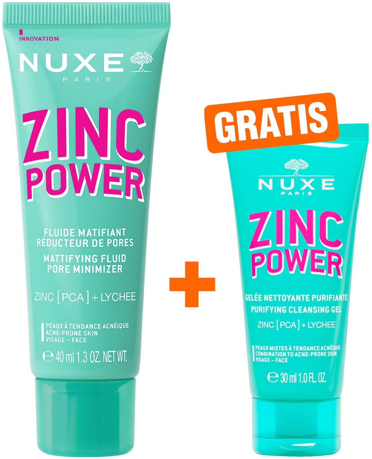 NUXE Zinc Power Fluid 40 ml + gratis NUXE Zinc Power Reinigungsgel 30 ml
