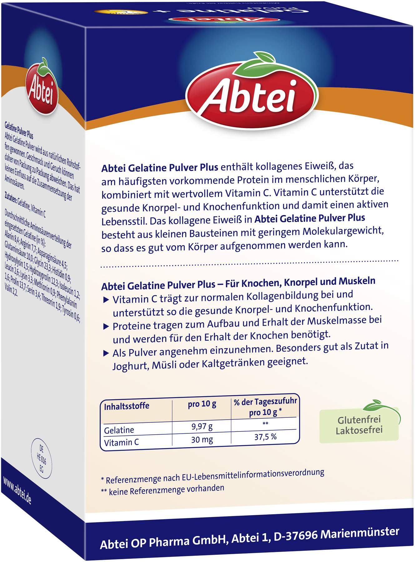 Abtei Gelatine Plus Vitamin C 400 G Pulver