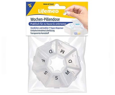 Wochen-Pillendose, durchsichtig