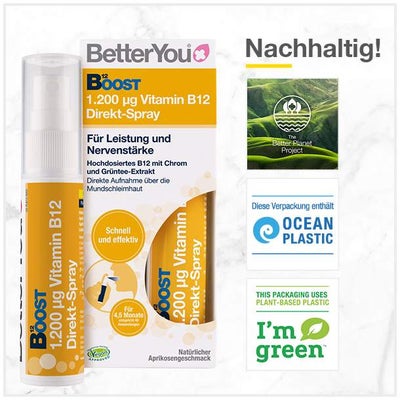 Betteryou Boost Vitamin B12 Direkt Spray Mit Aprikosengeschmack...