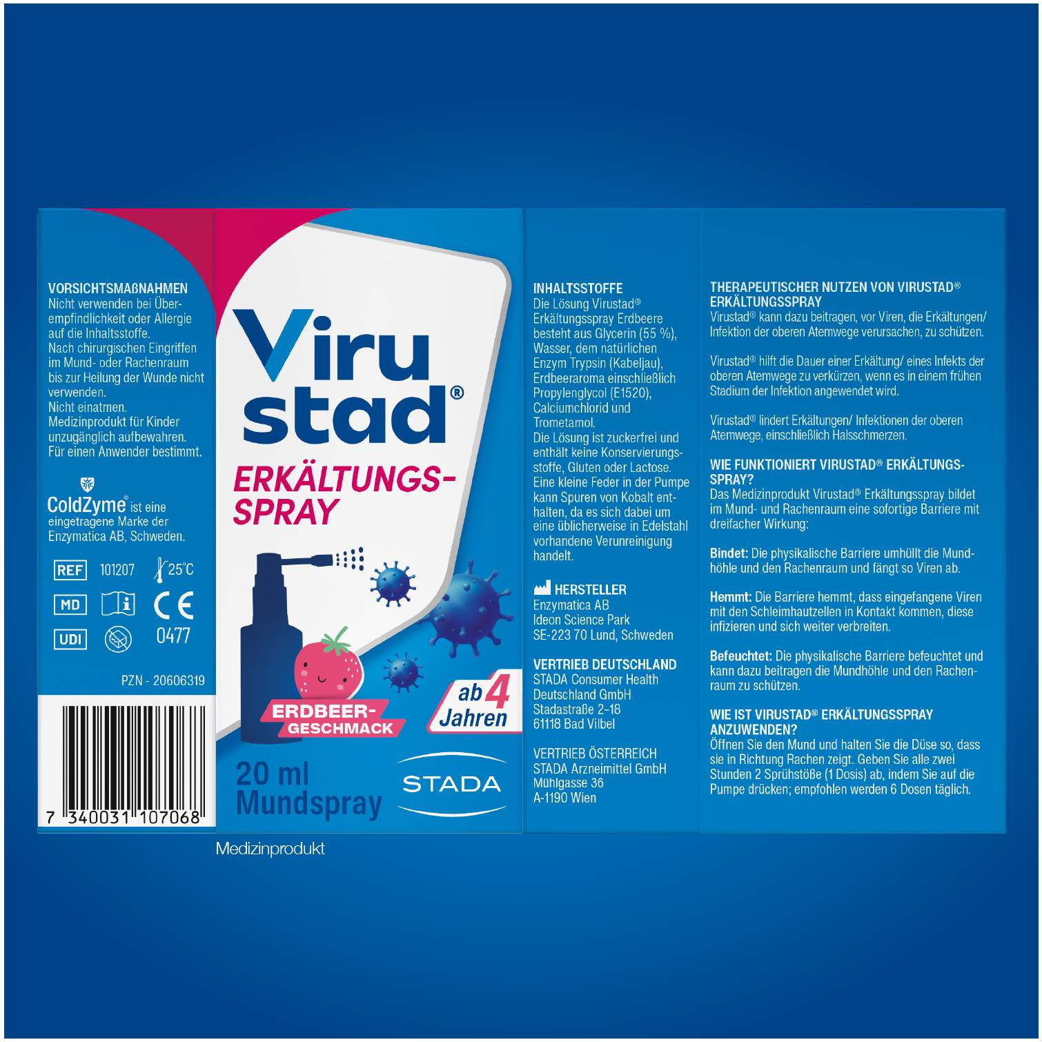 Virustad Erkältungsspray Erdbeere Spray 20 ml