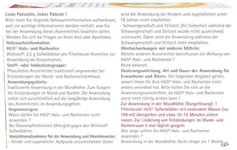 H&S Hals- und Rachentee Filterbeutel