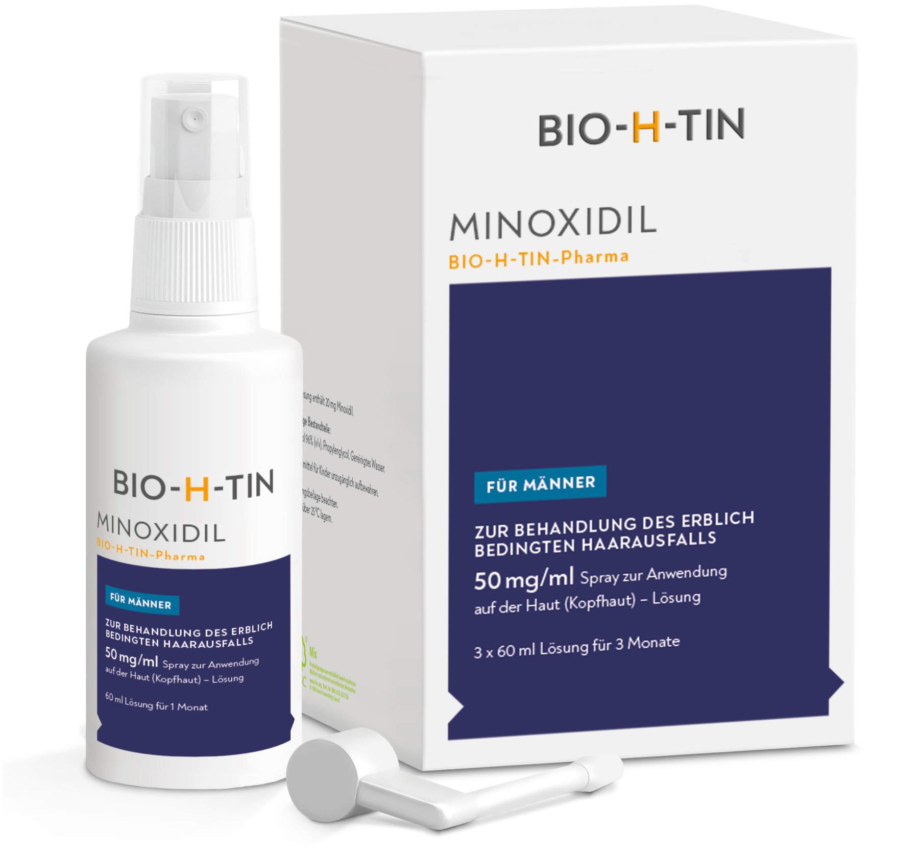 Minoxidil Bio-H-Tin Pharma 50 mg Pro ml Spray Für Männer 3 X 60...