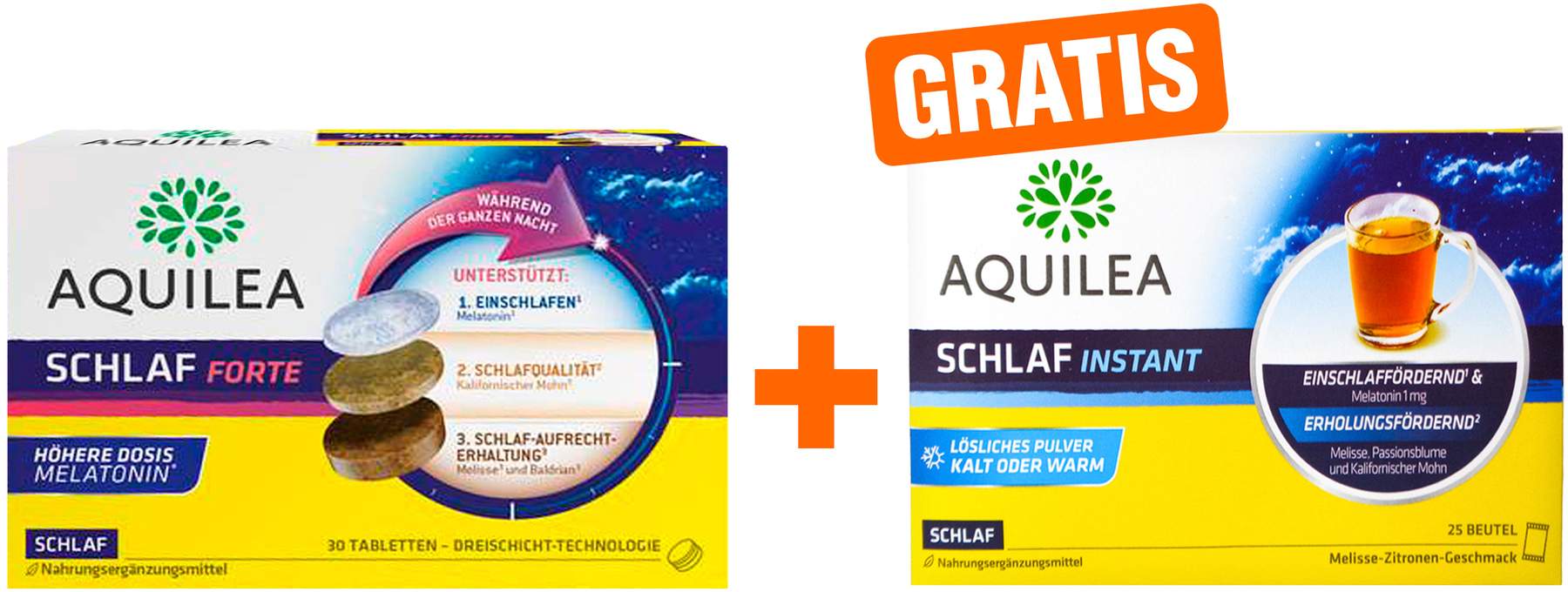 Aquilea Schlaf forte 30 Tabletten + gratis Aquilea Schlaf Instant Pulver 25 Beutel