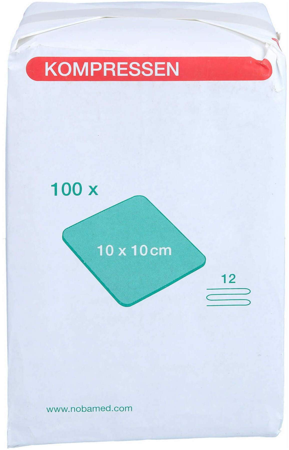 Mullkompressen 10 X 10 cm 12 Fach Grün 100 Kompressen