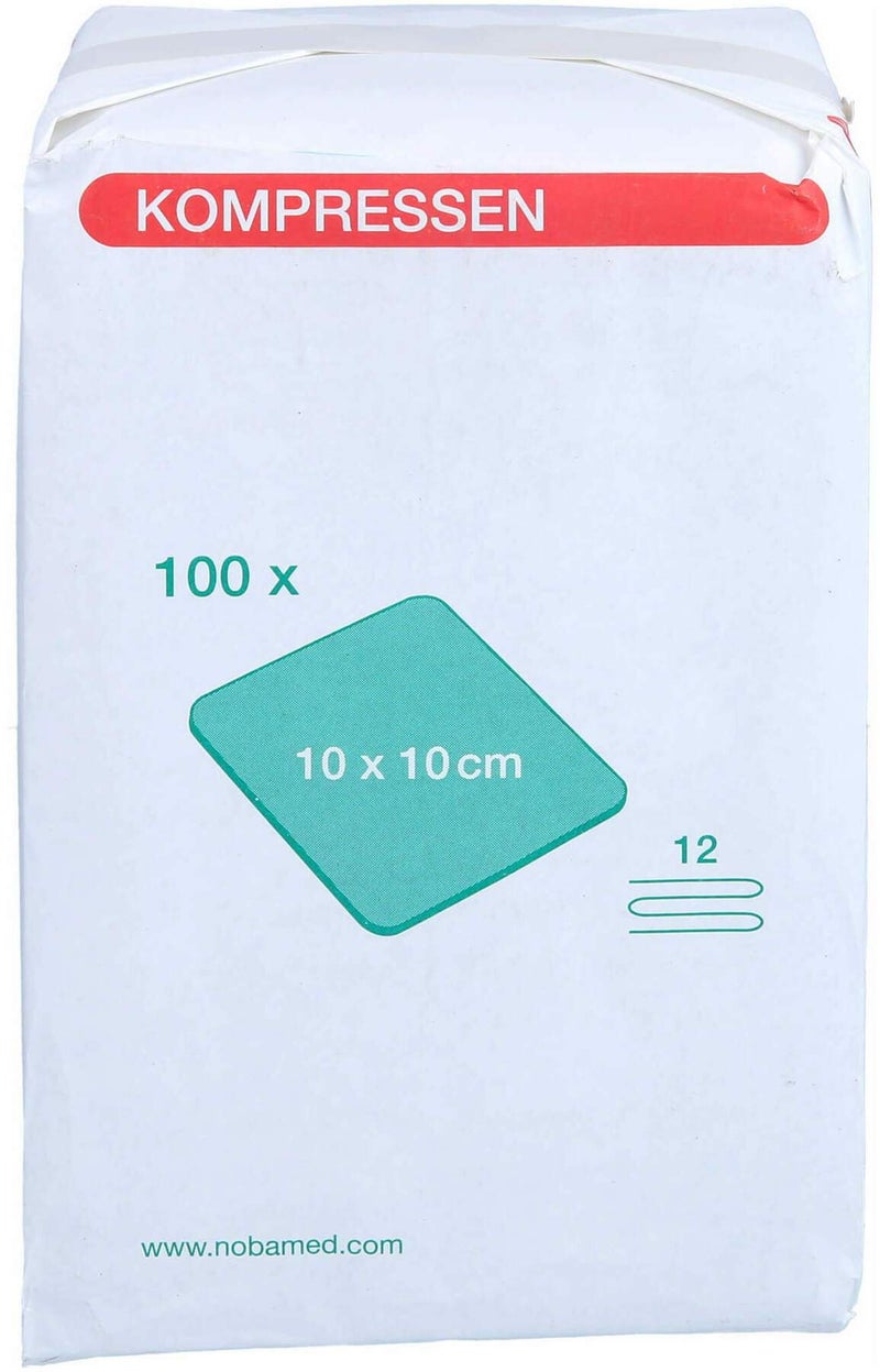 Mullkompressen 10 X 10 cm 12 Fach Grün 100 Kompressen