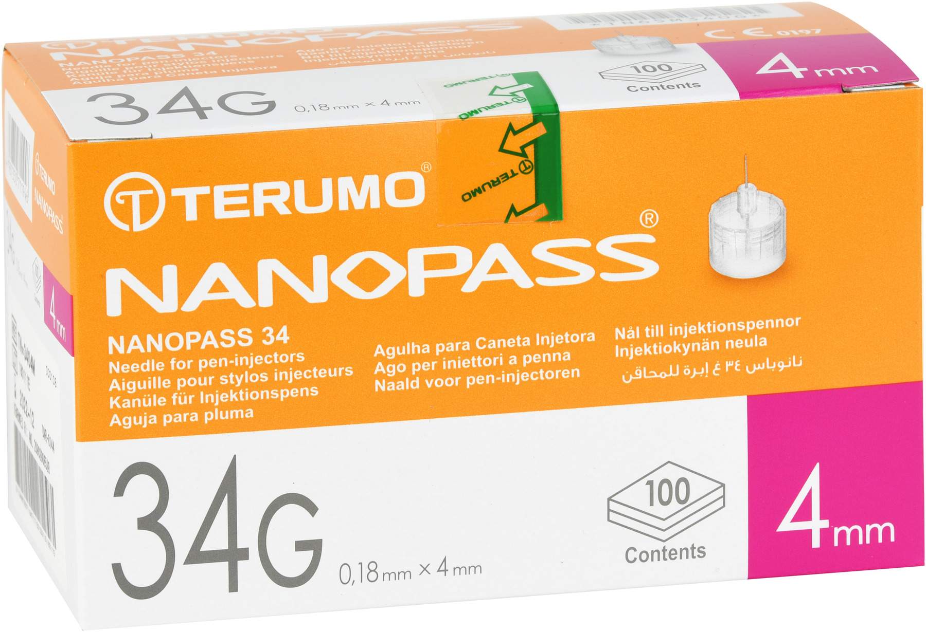 Terumo Nanopass 34 Pen Kanüle 34 G 0,18 X 4mm