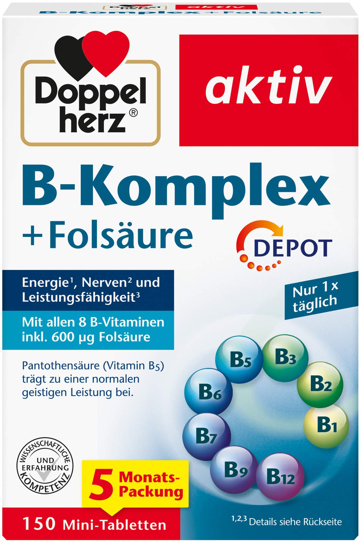 Doppelherz Aktiv B-Komplex + Folsäure 150 Tabletten