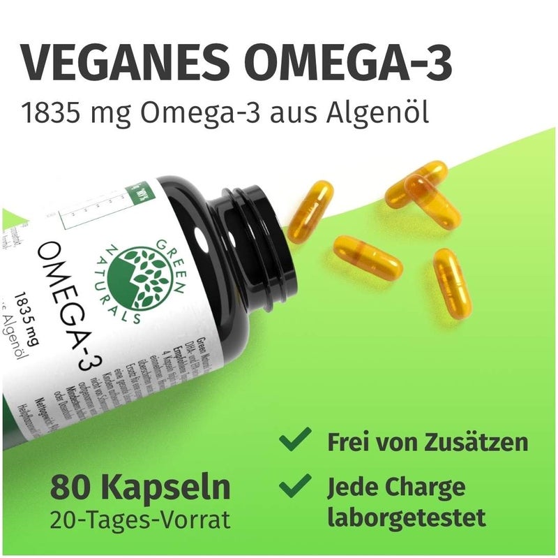 Green Naturals Omega-3 Kapseln 1835 mg Vegan+dha