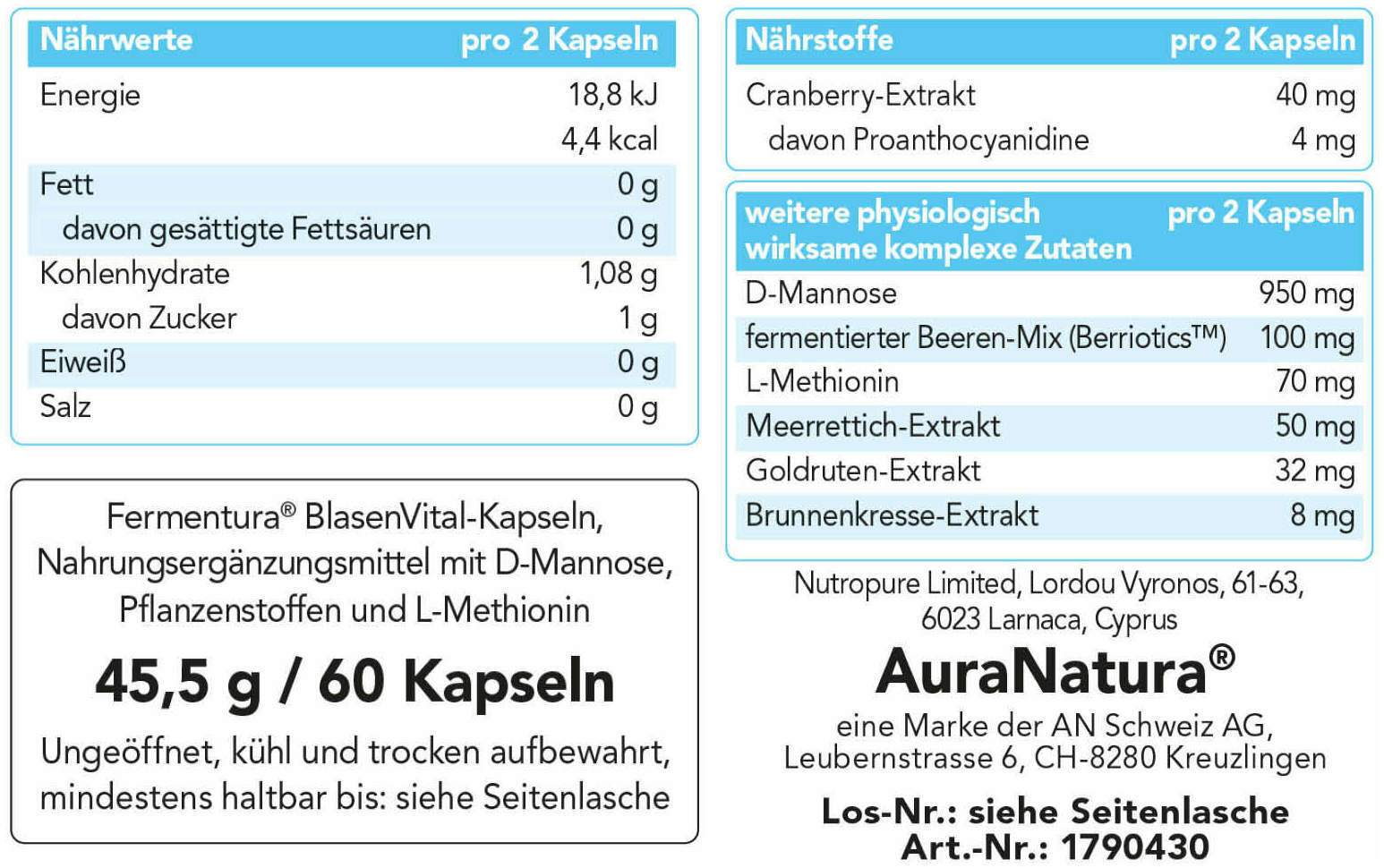 Fermentura BlasenVital 60 Kapseln