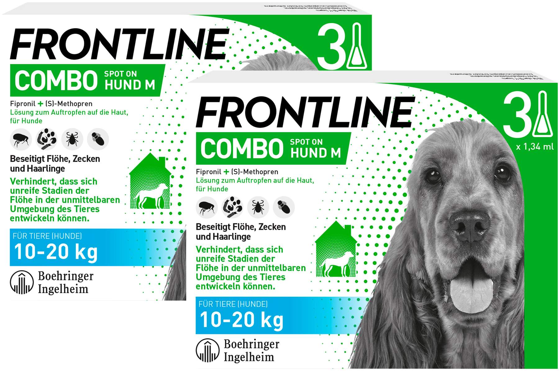 Frontline Combo Spot On Hund M 10-20 kg 2 x 3 Pipetten