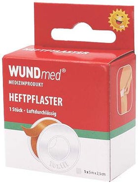Heftpflaster Textil 5 m x 2,5 cm 1 Rolle