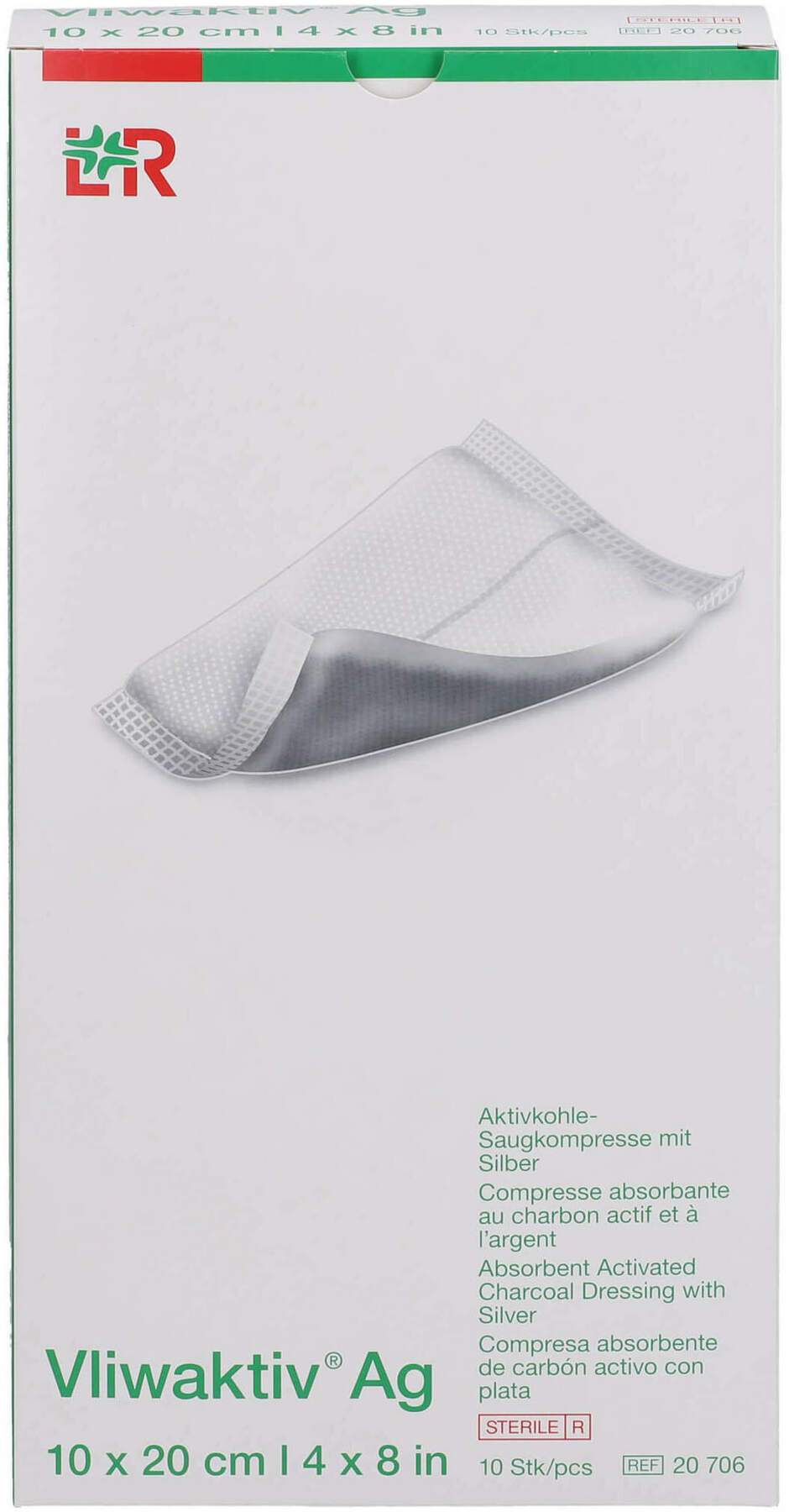 Vliwaktiv AG Aktivkohle Saugkomp.M.Silber 10 X 20 cm 10 Stück