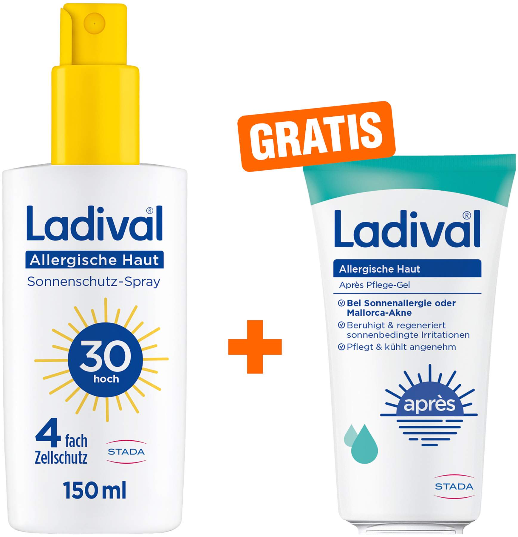 Ladival allergische Haut Sonnenschutz-Spray LSF 30 150 ml + gratis allergische Haut Apres Pflege Gel 50 ml