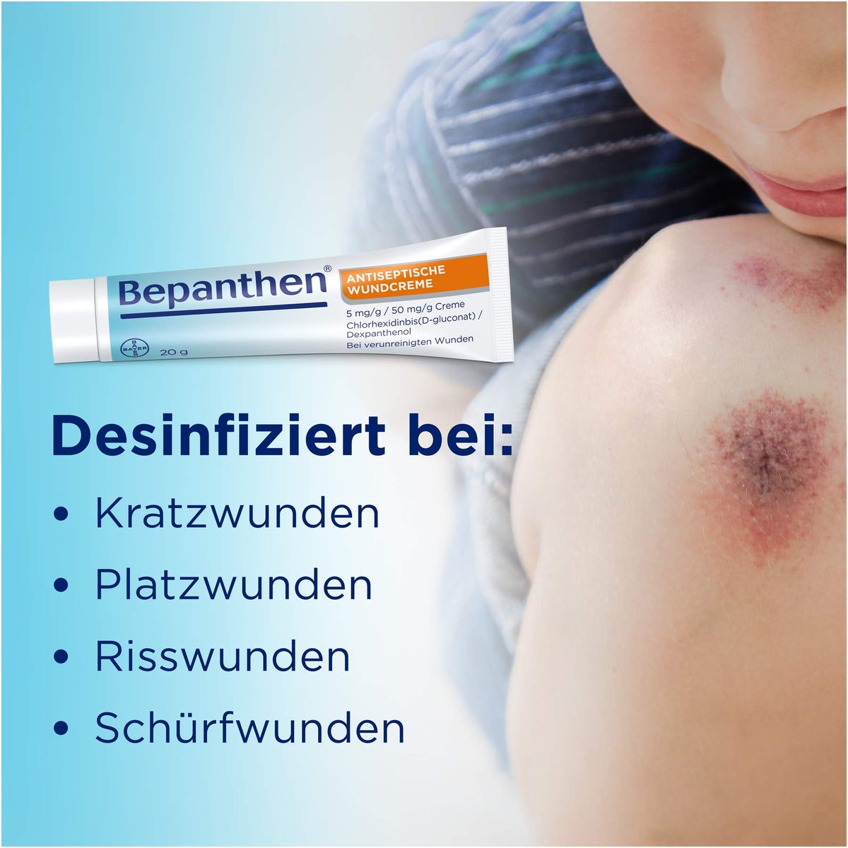 Bepanthen Wund und Heilsalbe 100 g + Antiseptische Wundcreme 20 g