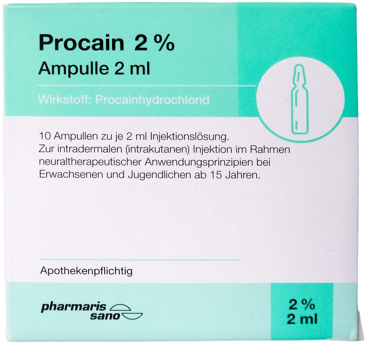 Procain Pharmarissano 2 % 10 X 2 ml Ampullen