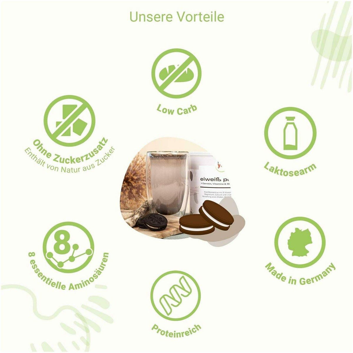 For You Eiweiß Power Cookies & Cream 750 G Pulver
