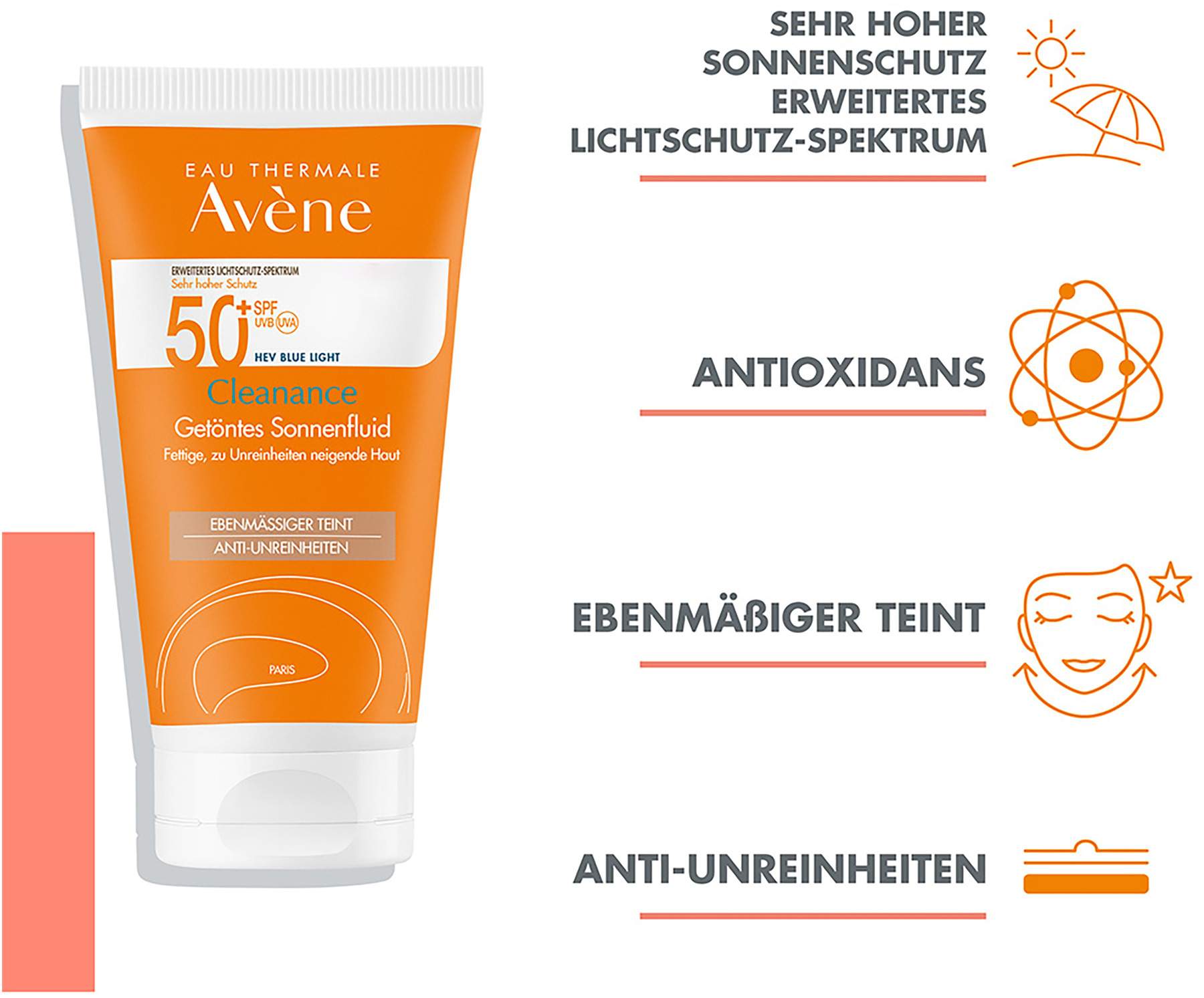 Avene Cleanance Sonne SPF 50+ Getönt 50 ml
