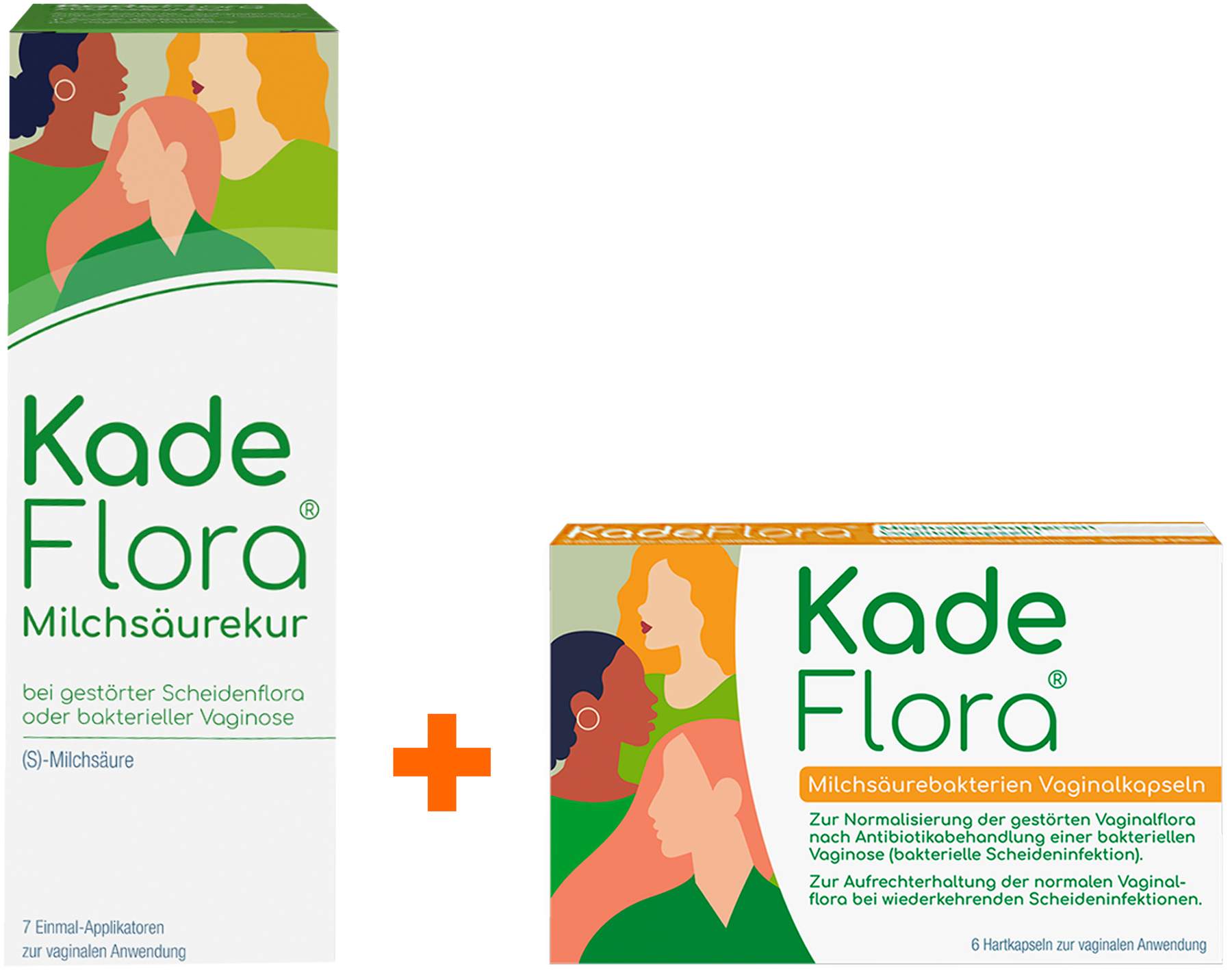 Kadeflora Milchsäurekur Einmalapplikatoren 7 x 2,5 g + Kadeflora Milchsäurebakterien Vaginalkapseln 6 Stück