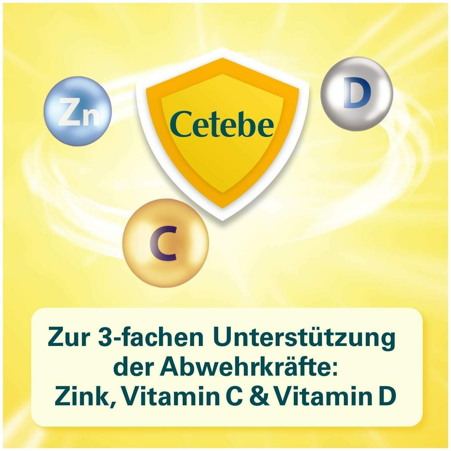 Cetebe Abwehr plus Vitamin C + Vitamin D3 + Zink 120 Kapseln