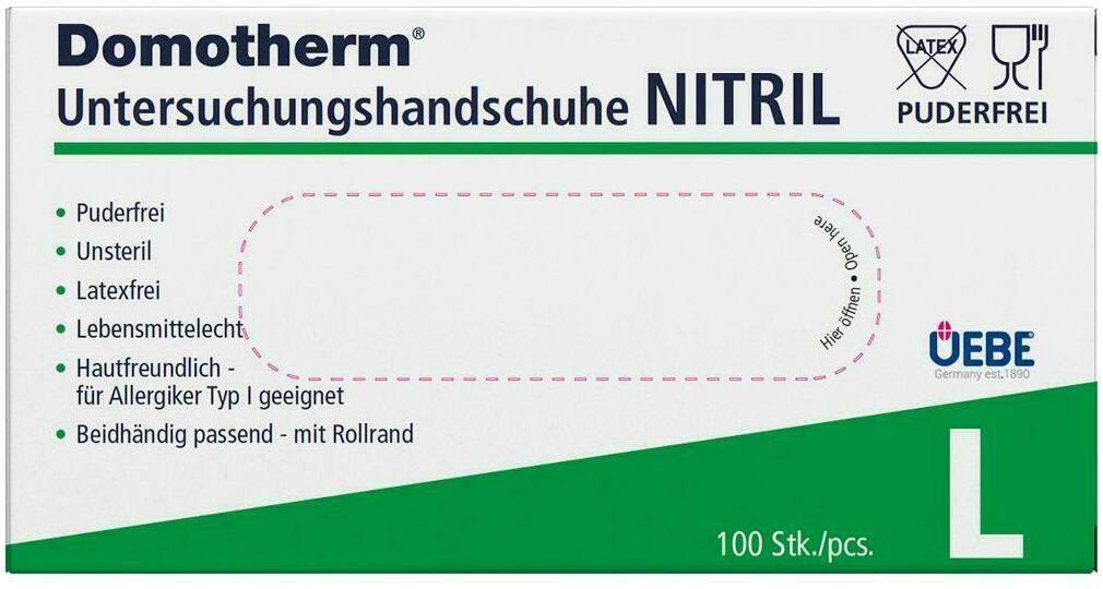 Domotherm Unt.Handschuhe Nitril Unste.Pf L Blau