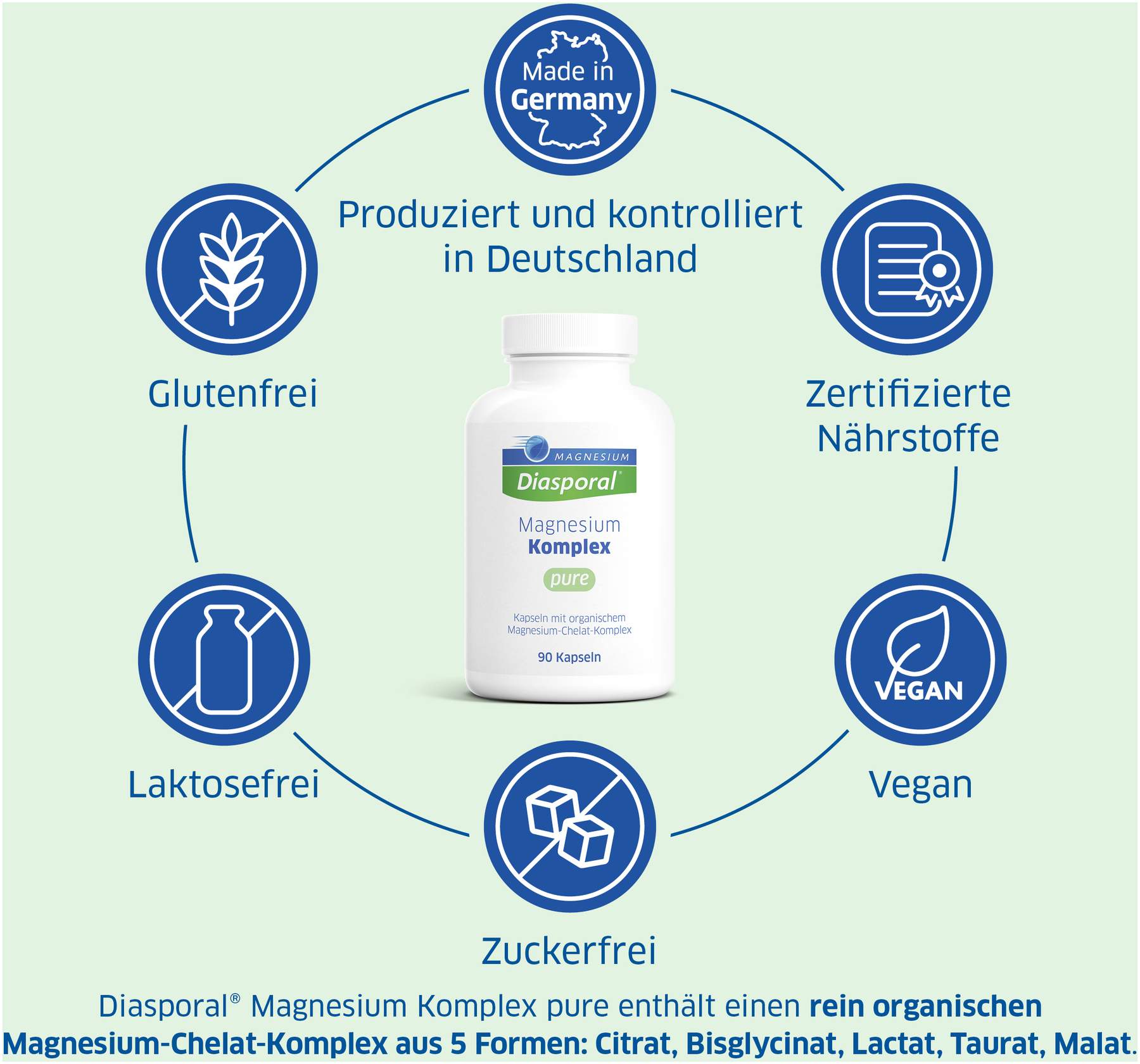 Magnesium Diasporal Komplex pure 90 Kapseln