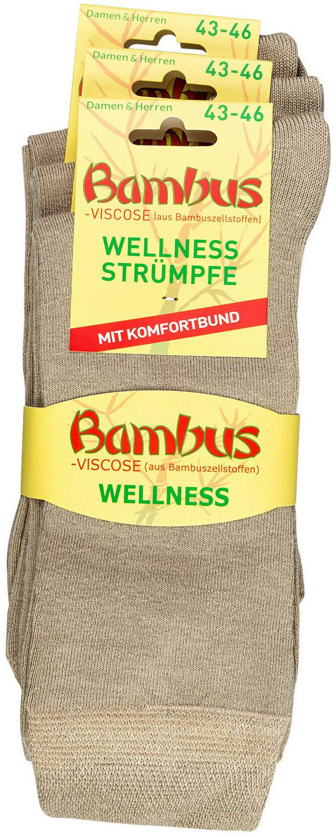 Bambus Wellness-Socken 39-42 Beige 1 Paar