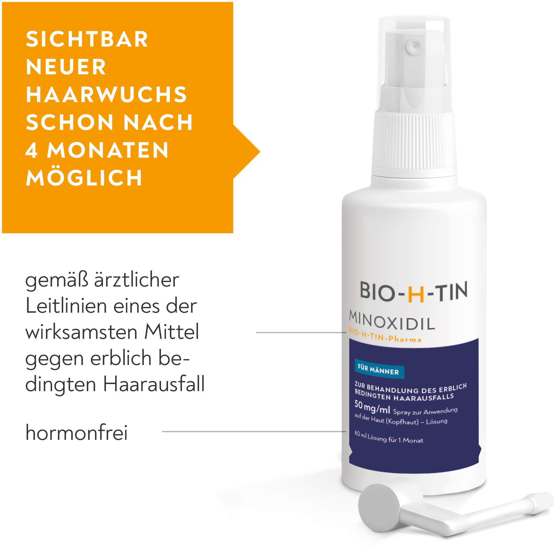 Minoxidil Bio-H-Tin Pharma 50 mg Pro ml Spray Für Männer 3 X 60...