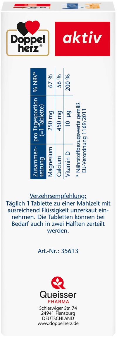Doppelherz aktiv Magnesium + Calcium + D3 120 Tabletten