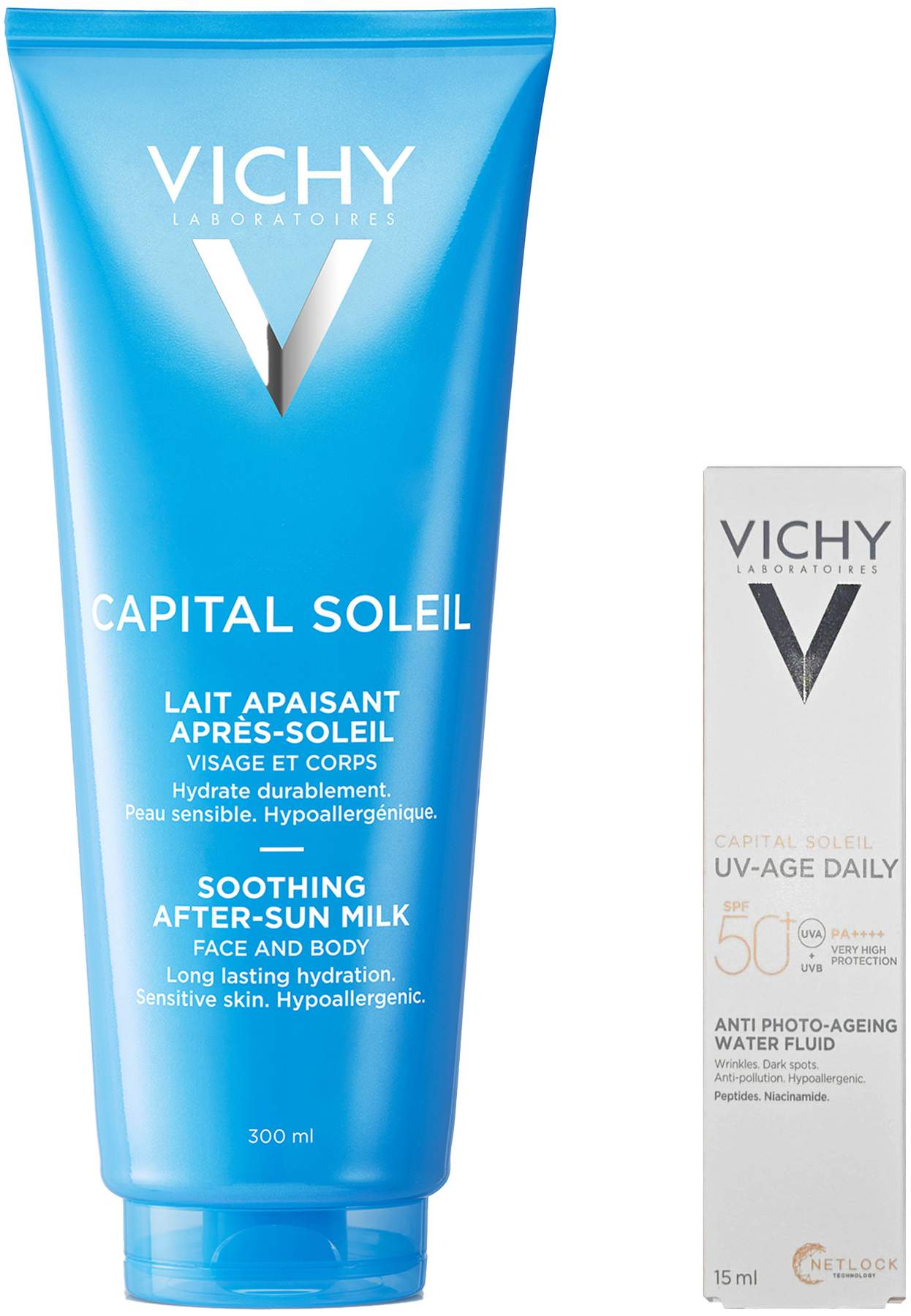 Vichy Capital Soleil nach der Sonne 300 ml Pflegemilch + gratis Vichy Capital Soleil UV-Age Daily LSF 50+ 15 ml
