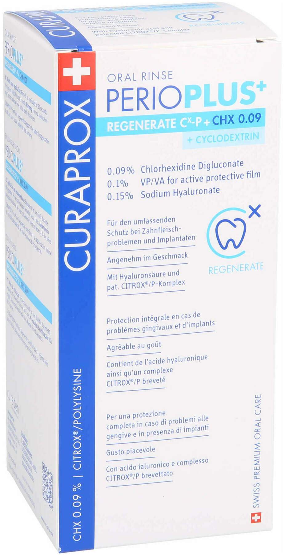 Curaprox Perio Plus+ Regenerate Mundspülung Chx 0,09% 200 ml