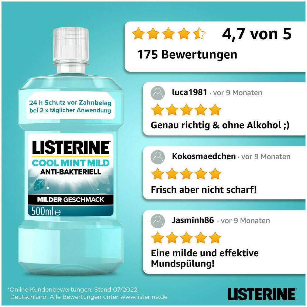 Listerine Cool Mint milder Geschmack 500 ml