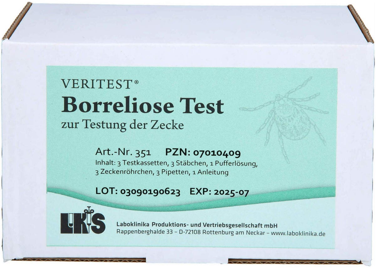 Borreliose Test zur Testung der Zecke Testkarte 3 Stk