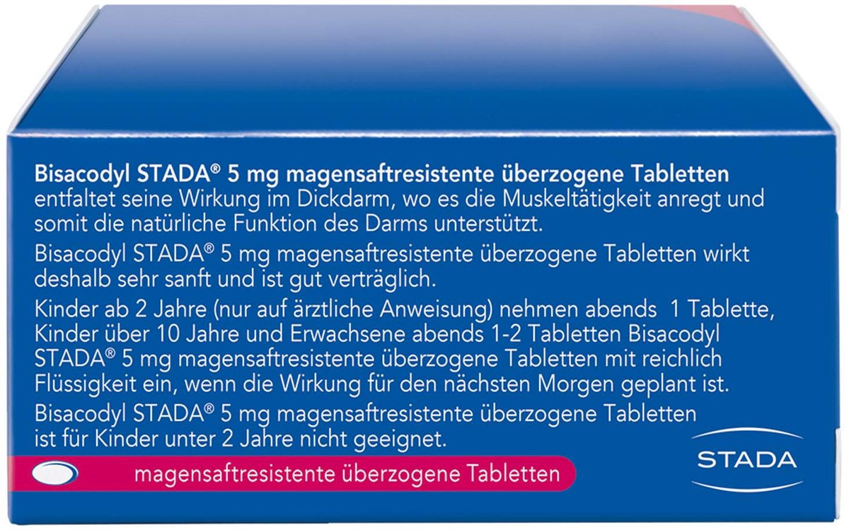 Bisacodyl Stada 5 mg magensaftresistent überzogene Tabletten 100 Stück