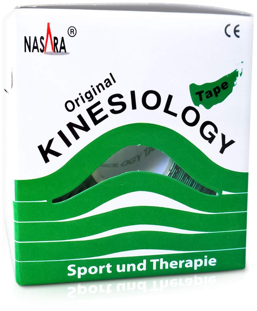 Nasara Kinesio Tape 5cmx5m Grün Inklusive Spenderbox
