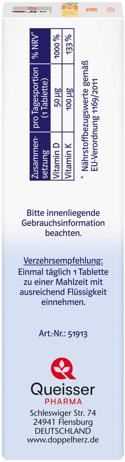 Doppelherz system Vitamin D3 2000 I.E. + K2 120 Tabletten